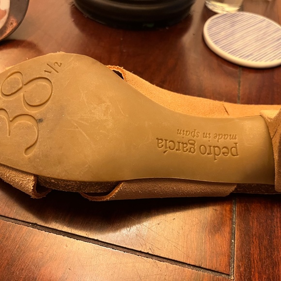 Pedro Garcia Libby Crisscross Tan / Nude Suede Sling Back Heels, Size 38.5 / 8.5 - Picture 9 of 9